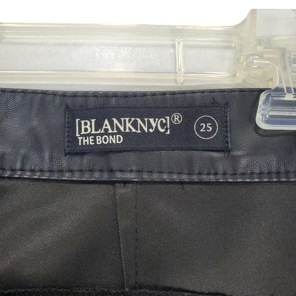 BlankNYC The Bond Black Vegan Leather / Faux Leather Skinny Pants Size 25 - Picture 6 of 15